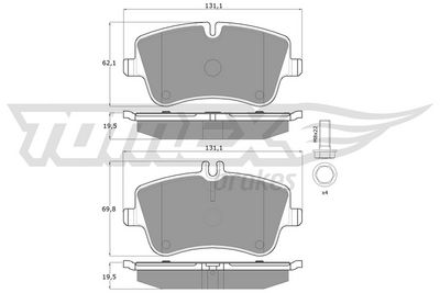 Brake Pad Set, disc brake TOMEX Brakes TX 12-78