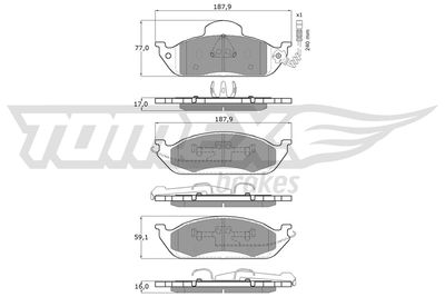 Brake Pad Set, disc brake TOMEX Brakes TX 12-83