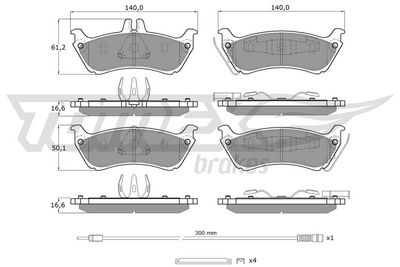Brake Pad Set, disc brake TOMEX Brakes TX 12-85