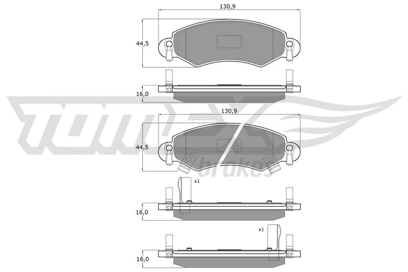 TOMEX Brakes TX 12-96 Brake Pad Set, disc brake