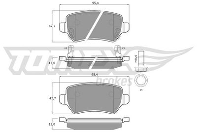 Brake Pad Set, disc brake TOMEX Brakes TX 12-97
