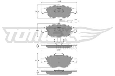 Brake Pad Set, disc brake TOMEX Brakes TX 13-10