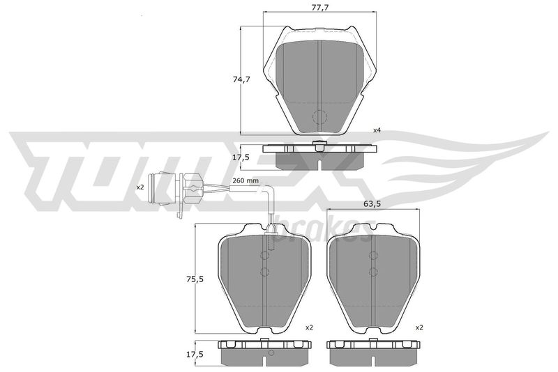 TOMEX Brakes TX 13-15 Brake Pad Set, disc brake