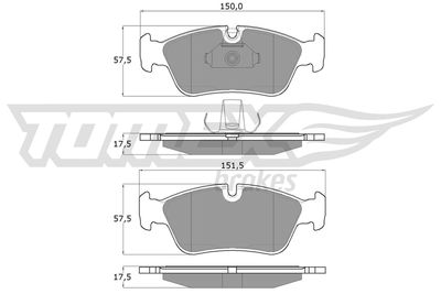 Brake Pad Set, disc brake TOMEX Brakes TX 13-16