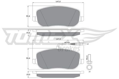 Brake Pad Set, disc brake TOMEX Brakes TX 13-34