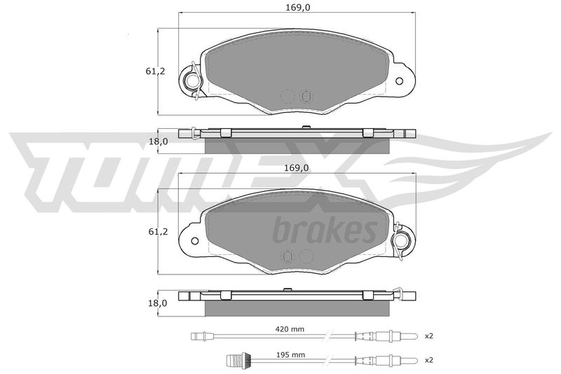 TOMEX Brakes TX 13-37 Brake Pad Set, disc brake