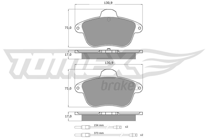 TOMEX Brakes TX 13-39 Brake Pad Set, disc brake