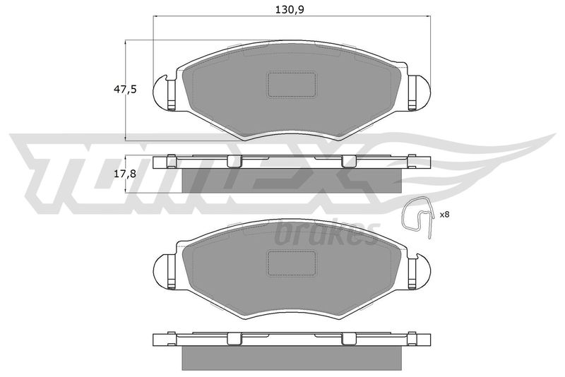 TOMEX Brakes TX 13-43 Brake Pad Set, disc brake