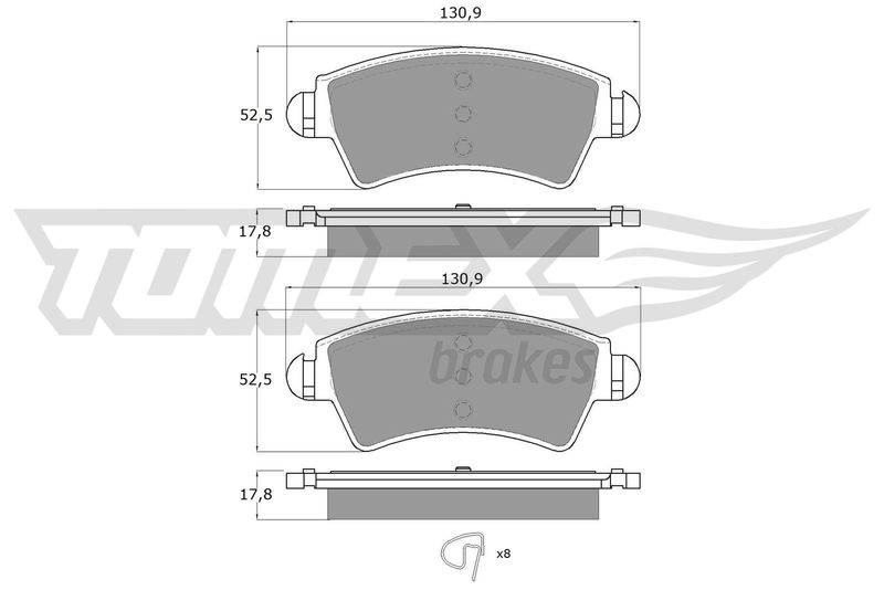TOMEX Brakes TX 13-44 Brake Pad Set, disc brake