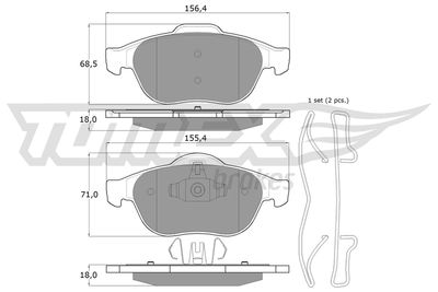 Brake Pad Set, disc brake TOMEX Brakes TX 13-50