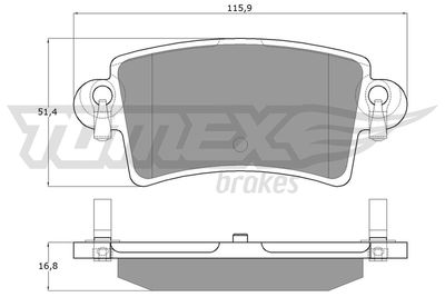 Brake Pad Set, disc brake TOMEX Brakes TX 13-52