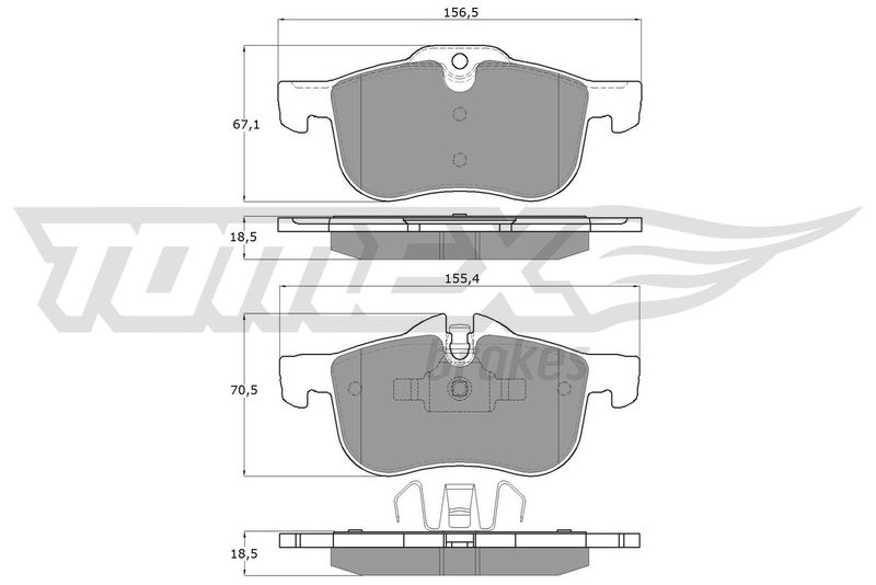 TOMEX Brakes TX 13-55 Brake Pad Set, disc brake