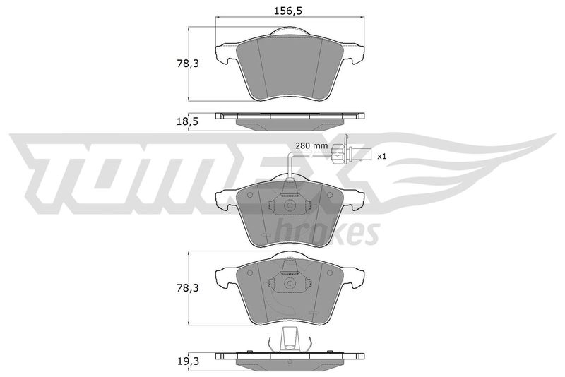 TOMEX Brakes TX 13-58 Brake Pad Set, disc brake