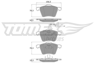Brake Pad Set, disc brake TOMEX Brakes TX 13-58