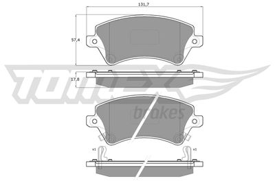 Brake Pad Set, disc brake TOMEX Brakes TX 13-74