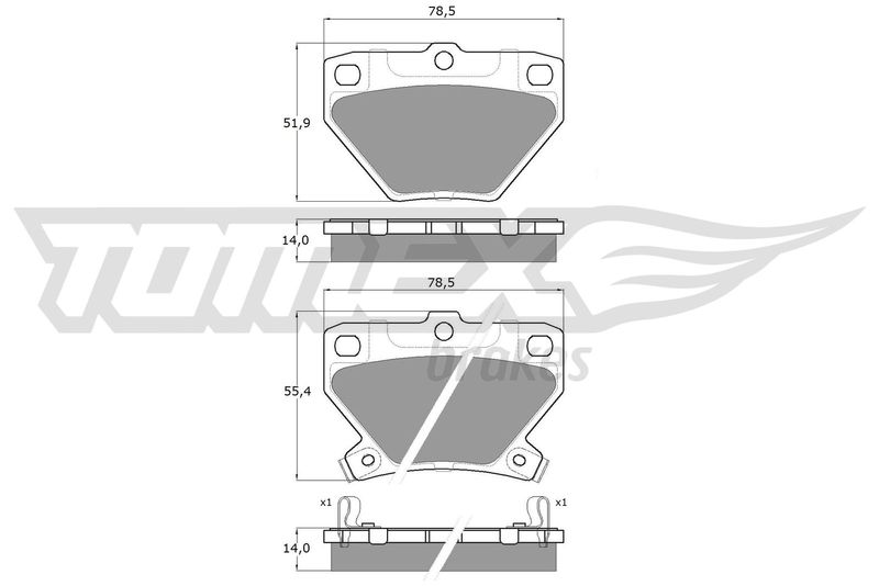 TOMEX Brakes TX 13-77 Brake Pad Set, disc brake