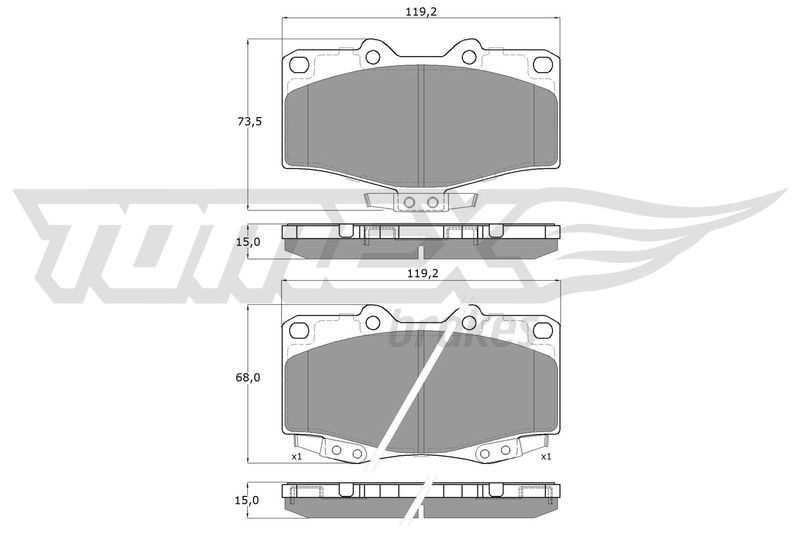 TOMEX Brakes TX 13-81 Brake Pad Set, disc brake