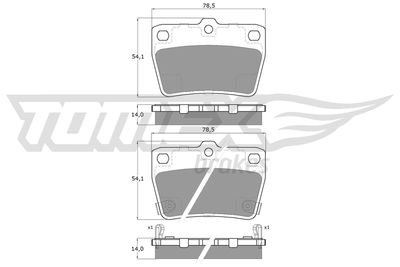 Brake Pad Set, disc brake TOMEX Brakes TX 13-86
