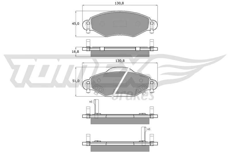 TOMEX Brakes TX 13-89 Brake Pad Set, disc brake