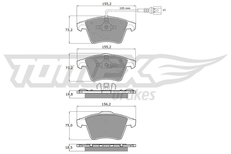 TOMEX Brakes TX 13-93 Brake Pad Set, disc brake