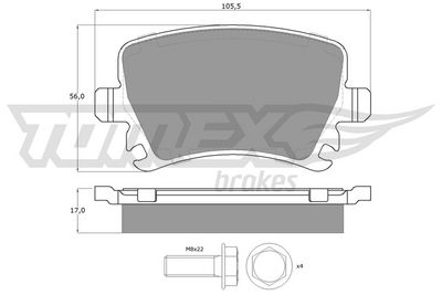 Brake Pad Set, disc brake TOMEX Brakes TX 13-95
