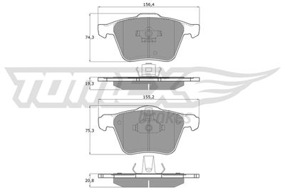 Brake Pad Set, disc brake TOMEX Brakes TX 14-06