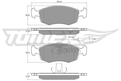 Brake Pad Set, disc brake TOMEX Brakes TX 14-11
