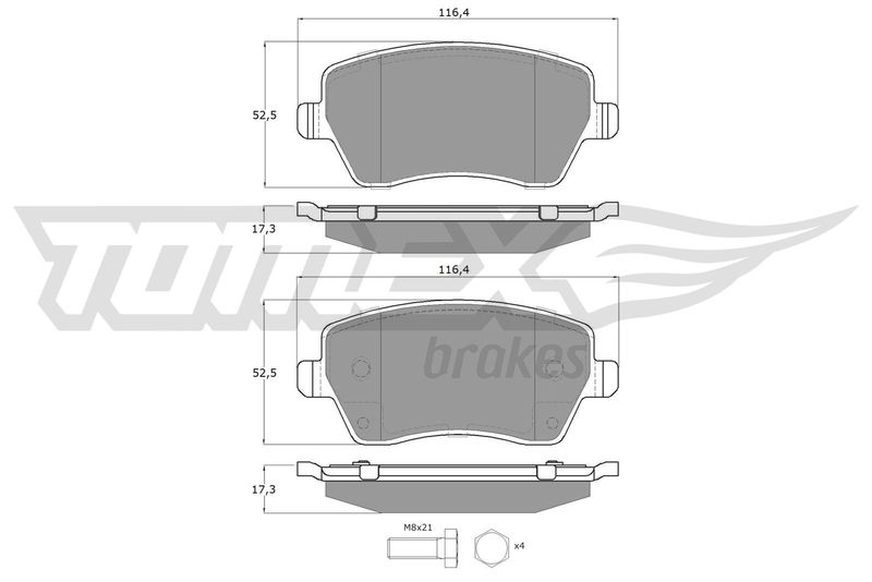 TOMEX Brakes TX 14-16 Brake Pad Set, disc brake