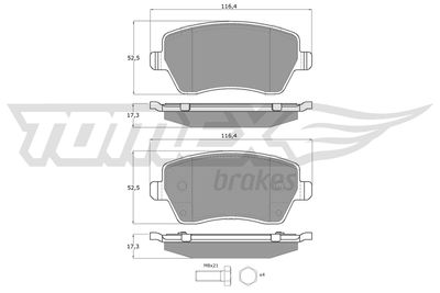 Brake Pad Set, disc brake TOMEX Brakes TX 14-16