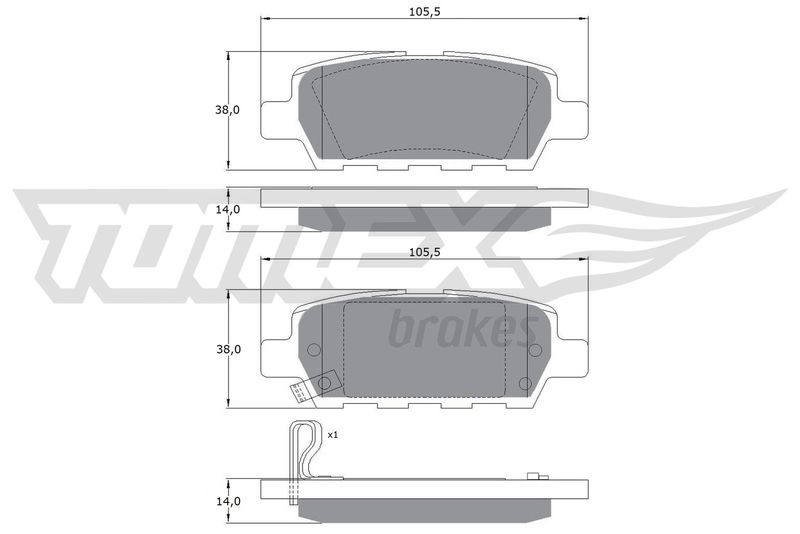 TOMEX Brakes TX 14-21 Brake Pad Set, disc brake