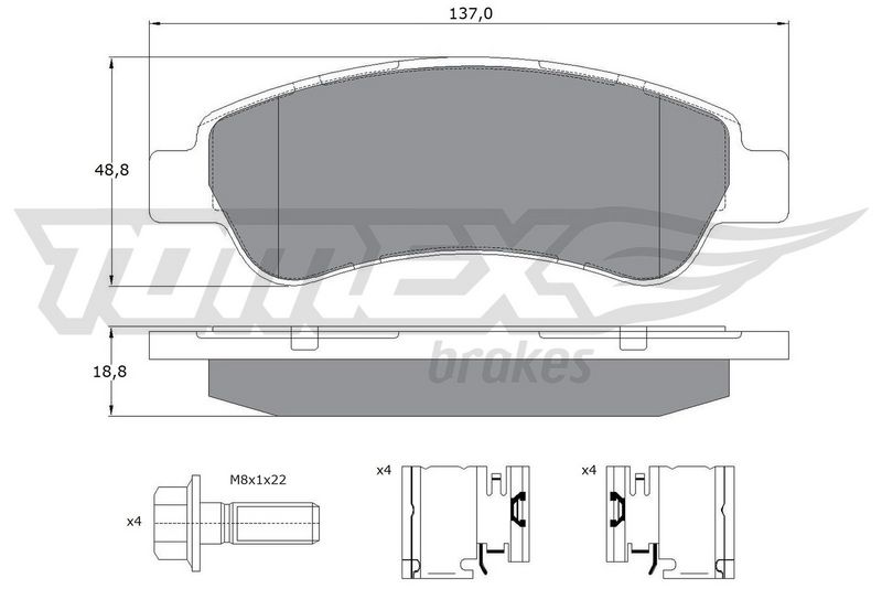 TOMEX Brakes TX 14-41 Brake Pad Set, disc brake