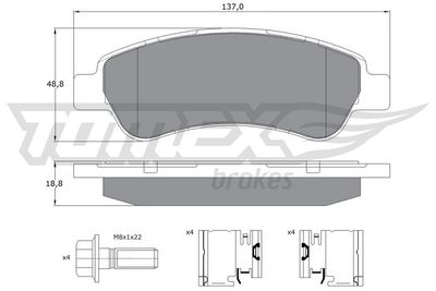 Brake Pad Set, disc brake TOMEX Brakes TX 14-41