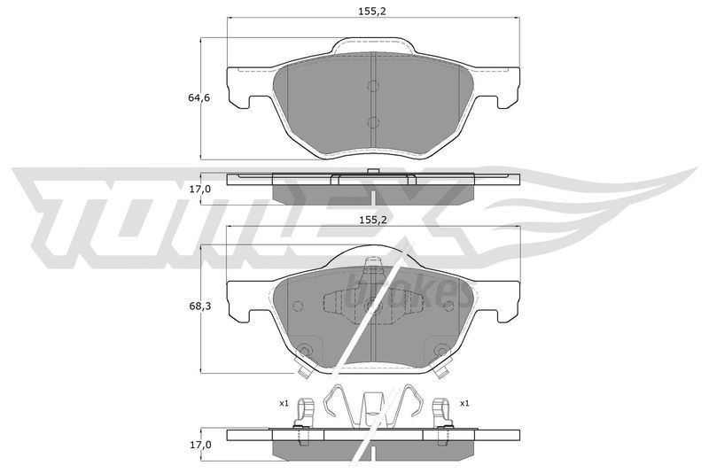 TOMEX Brakes TX 14-50 Brake Pad Set, disc brake