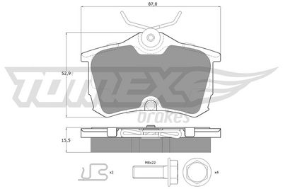 Brake Pad Set, disc brake TOMEX Brakes TX 14-51