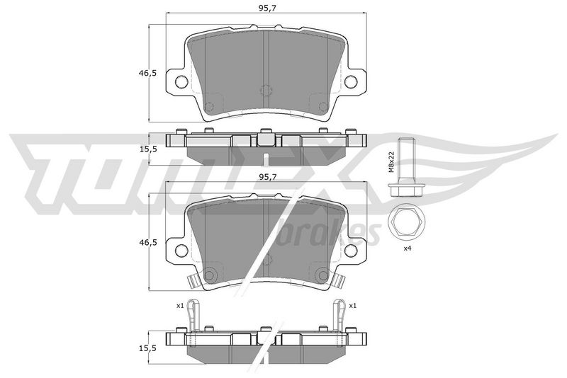 TOMEX Brakes TX 14-53 Brake Pad Set, disc brake
