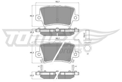 Brake Pad Set, disc brake TOMEX Brakes TX 14-53