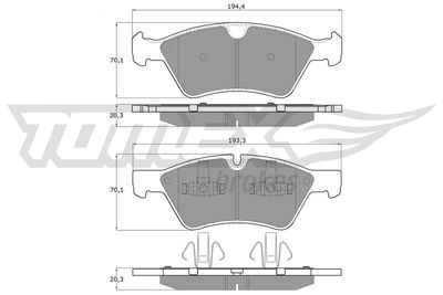 Brake Pad Set, disc brake TOMEX Brakes TX 14-57
