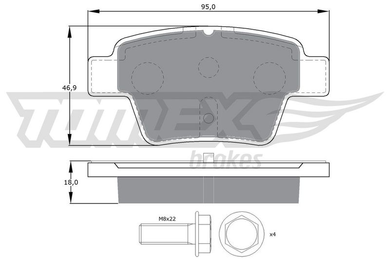 TOMEX Brakes TX 14-65 Brake Pad Set, disc brake