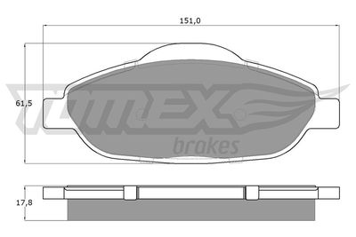 Brake Pad Set, disc brake TOMEX Brakes TX 14-66