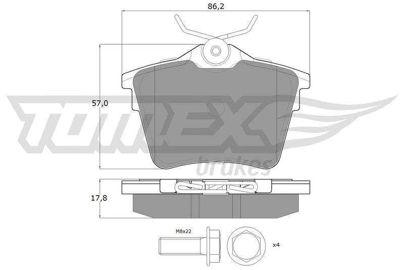 TOMEX Brakes TX 14-69 Brake Pad Set, disc brake