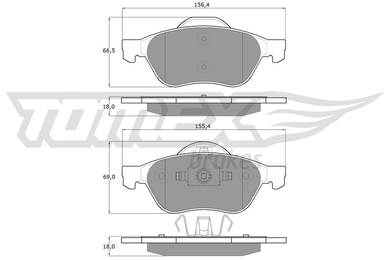 TOMEX Brakes TX 14-71 Brake Pad Set, disc brake