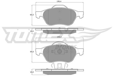 Brake Pad Set, disc brake TOMEX Brakes TX 14-71