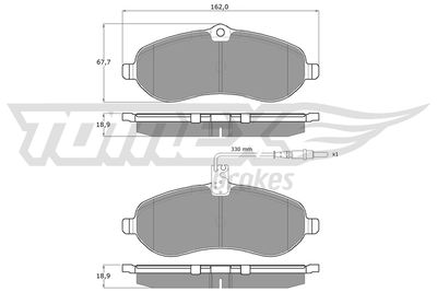 Brake Pad Set, disc brake TOMEX Brakes TX 14-83