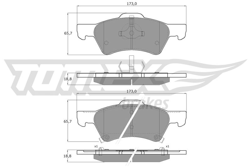 TOMEX Brakes TX 14-88 Brake Pad Set, disc brake