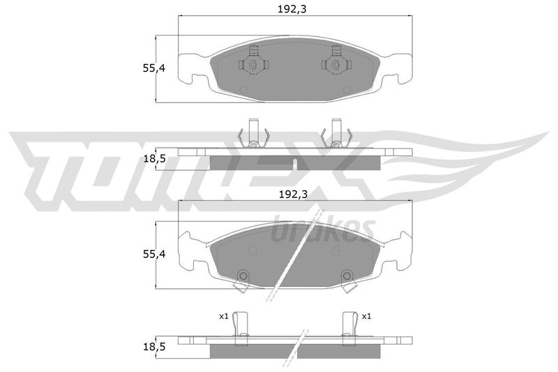 TOMEX Brakes TX 14-89 Brake Pad Set, disc brake