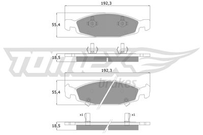 Brake Pad Set, disc brake TOMEX Brakes TX 14-89