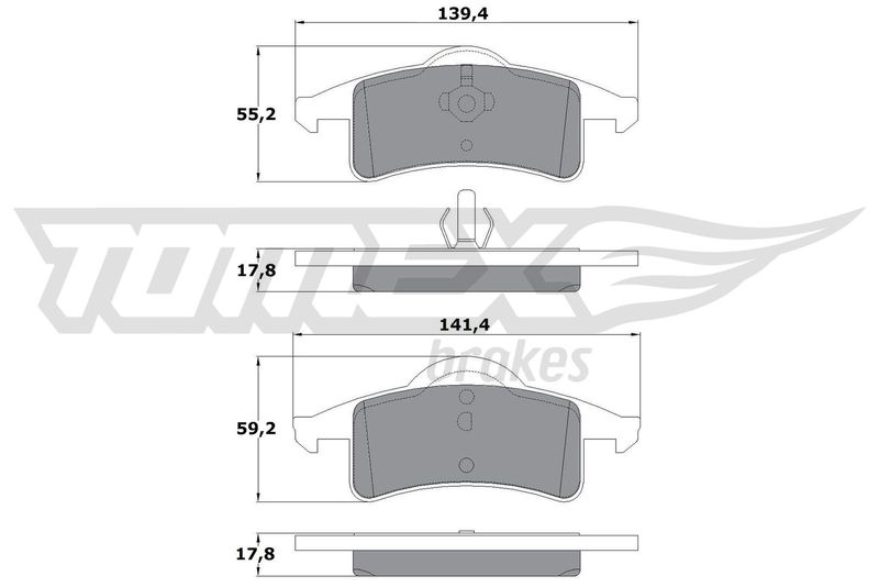 TOMEX Brakes TX 14-90 Brake Pad Set, disc brake