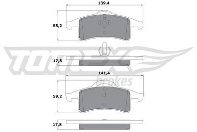 Brake Pad Set, disc brake TOMEX Brakes TX 14-90