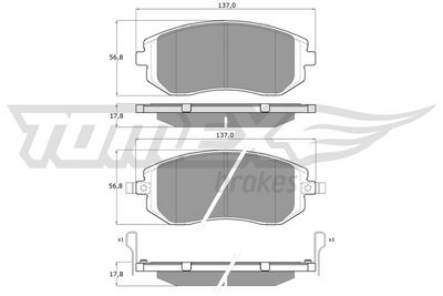Brake Pad Set, disc brake TOMEX Brakes TX 14-94
