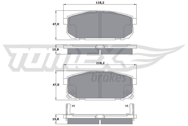 TOMEX Brakes TX 14-95 Brake Pad Set, disc brake